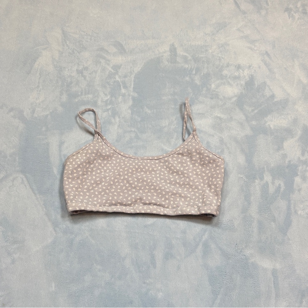 Blue Brandy Melville flower tank top.